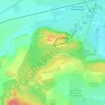 Spiegelsberge地形图、海拔、地势