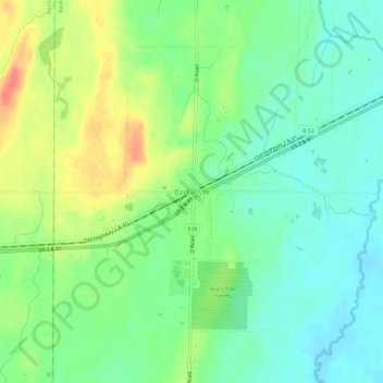 Bark River地形图、海拔、地势