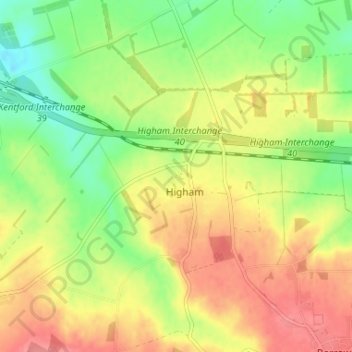 Lower Green地形图、海拔、地势