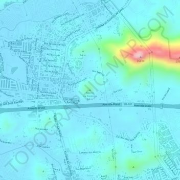 Morro da Formiga地形图、海拔、地势