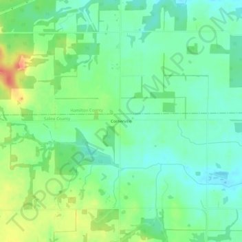 Cornerville地形图、海拔、地势
