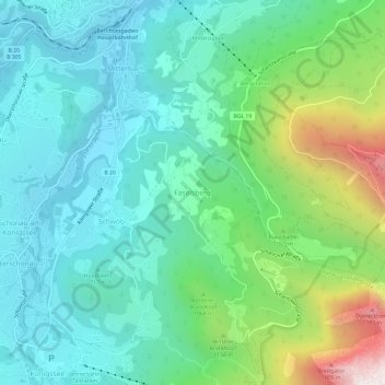 Faselsberg地形图、海拔、地势