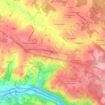 La Barre地形图、海拔、地势