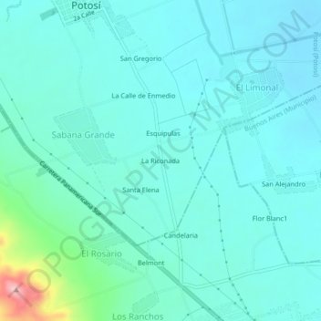 La Riconada地形图、海拔、地势