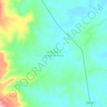 Santa Maria do Rio do Peixe地形图、海拔、地势