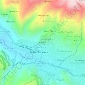 Panteon地形图、海拔、地势