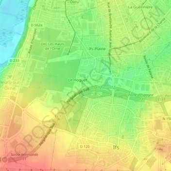 Bas Hoguet地形图、海拔、地势