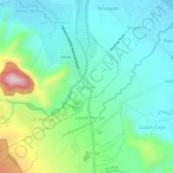 San Jose地形图、海拔、地势