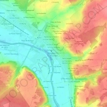 L'Enfer地形图、海拔、地势