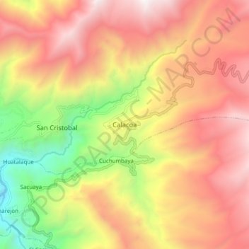 Calacoa地形图、海拔、地势