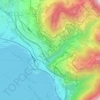 Sonzier地形图、海拔、地势