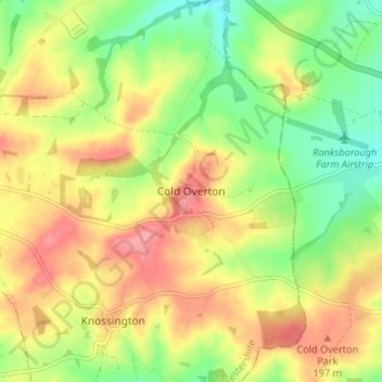 Cold Overton地形图、海拔、地势