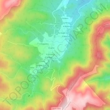 A Torre地形图、海拔、地势