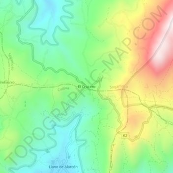 El Crucero地形图、海拔、地势