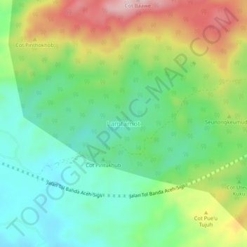 Lamtamot地形图、海拔、地势