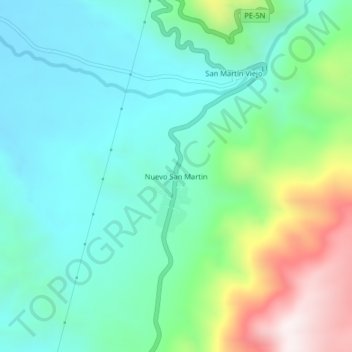 Nuevo San Martin地形图、海拔、地势