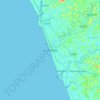 科泽科德地形图、海拔、地势