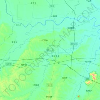 罗山县地形图、海拔、地势