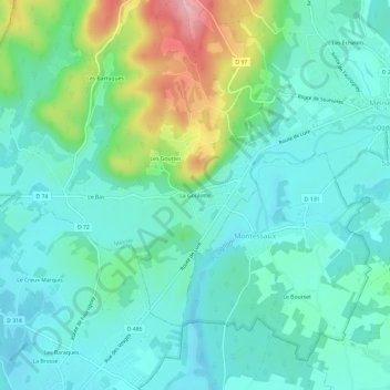 La Goulotte地形图、海拔、地势