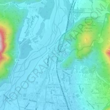Ospedaletto地形图、海拔、地势