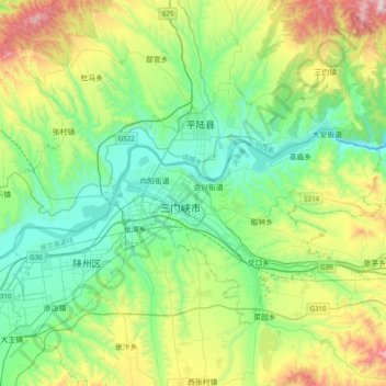 湖滨区地形图、海拔、地势