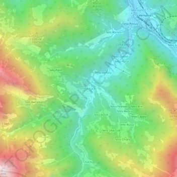 Tetto Cace地形图、海拔、地势