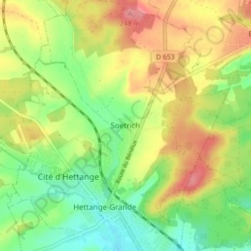 Soetrich地形图、海拔、地势