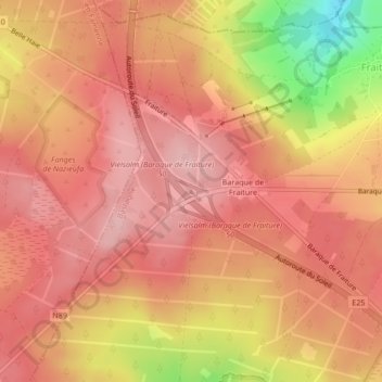 Baraque de Fraiture地形图、海拔、地势
