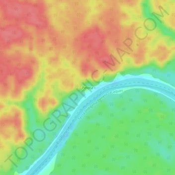 Pelota地形图、海拔、地势