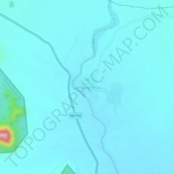 Jambughoda地形图、海拔、地势