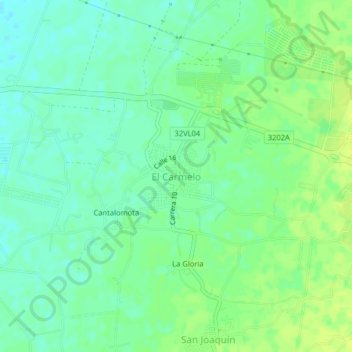 El Carmelo地形图、海拔、地势