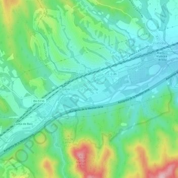 la Batllòria地形图、海拔、地势