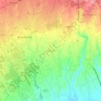 Tangob地形图、海拔、地势