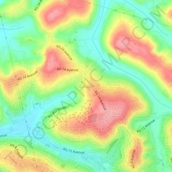 Gisozi地形图、海拔、地势