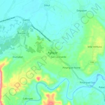 Aglipay地形图、海拔、地势