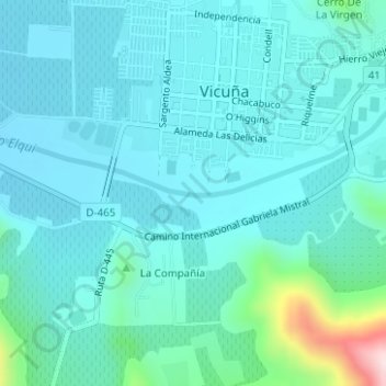 Valle del Elqui地形图、海拔、地势