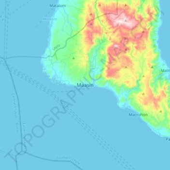 Maasin地形图、海拔、地势