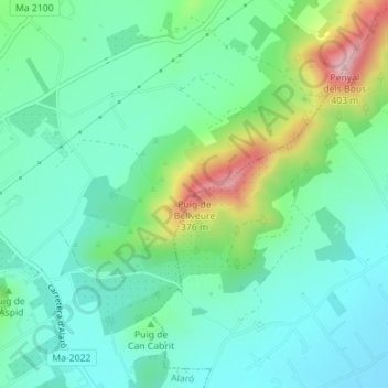 Alaró地形图、海拔、地势