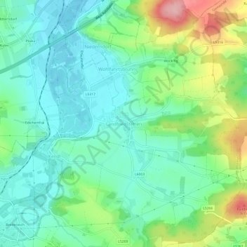 Landfriedstetten地形图、海拔、地势
