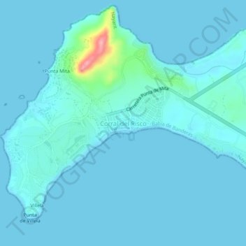Corral del Risco地形图、海拔、地势