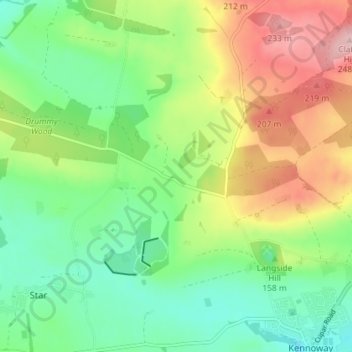 Langdyke地形图、海拔、地势