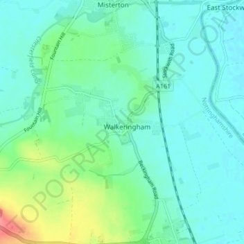 Walkeringham地形图、海拔、地势