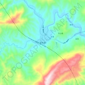 羊木镇地形图、海拔、地势