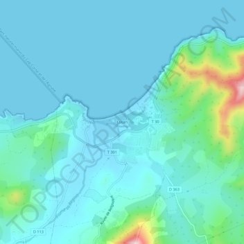 Losari地形图、海拔、地势