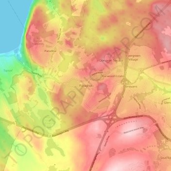 Paradise地形图、海拔、地势
