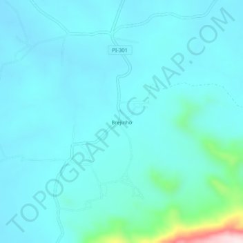 Brejinho地形图、海拔、地势