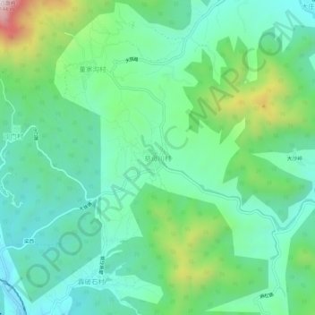 慈母川村地形图、海拔、地势