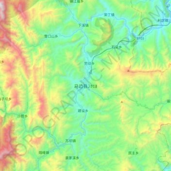 马边县地形图、海拔、地势