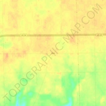 Erie地形图、海拔、地势