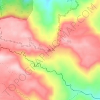 Bataan地形图、海拔、地势
